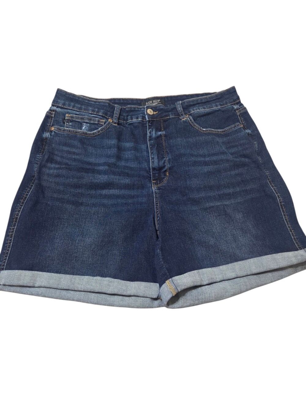Judy Blue Cuffed Hem Shorts Women's Plus 3XL Blue Denim Stretch 6" Inseam J14.1